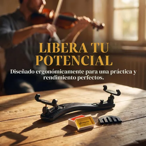 Vista 2 de NANYI 1/2 - Reposapiés para violín para niños, ajustable, con colofonia y silencio