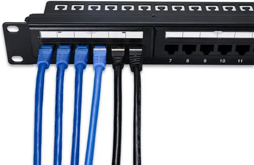 Vista 2 de QSFPTEK Panel de conexión de 24 puertos, alimentación UTP Cat6, Panel de conexión de red IDC dual de 19 pulgadas, panel de conexión Ethernet