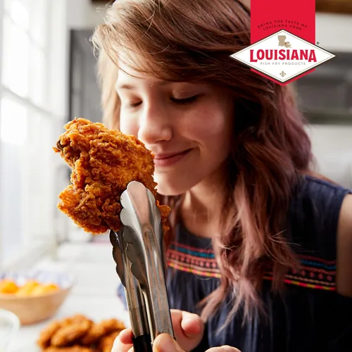 Vista 6 de Louisiana Fish Fry - Mezcla de masa para patatas fritas de pollo sazonado, 9 onzas (paquete de 2), mezcla crujiente de masa sureña para pollo frito