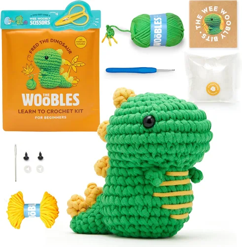 Vista 17 de The Woobles Kit de ganchillo para principiantes, kit de animales de punto y ganchillo fácil de artes y manualidades, como se ve en Shark Tank