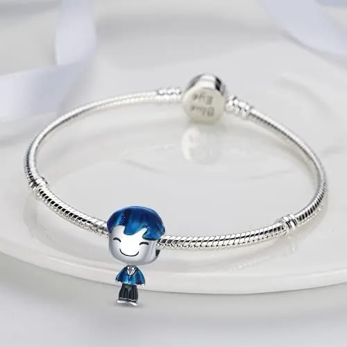 Vista 6 de MICOO LONGLUCK Couple Double Charm fits Charms Bracelet 925 Sterling Silver Cubic Zirconias Bead Charm for Women Bracelet&Necklace