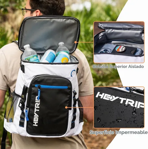 Vista 7 de Heytrip Backpack Cooler Insulated Waterproof Leakproof Lunch Bag 36/54 Cans Blanco