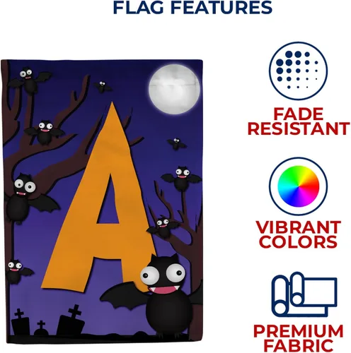 Vista 5 de Bandera de jardín con monograma de América Forever de 12.5 x 18 pulgadas, letra A de doble cara, banderas pequeñas para exteriores, fiestas, patio