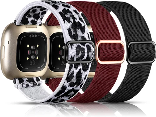 Vista 22 de Maledan Bandas Compatibles con Correas de Reloj Fitbit Versa 3/4 y Sense/Sense 2, Pulseras Deportivas de Tela Elástica Ajustable para Hombres