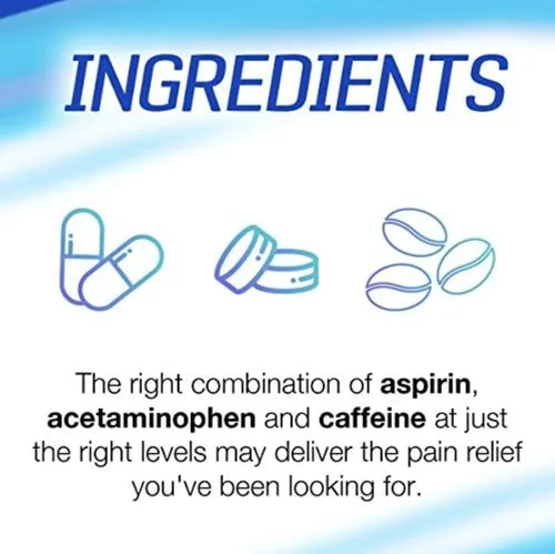 Vista 2 de Vanquish Alivio del dolor de cabeza, acetaminofén, aspirina, cafeína, 100 cápsulas La combinación correcta de dos poderosos analgésicos
