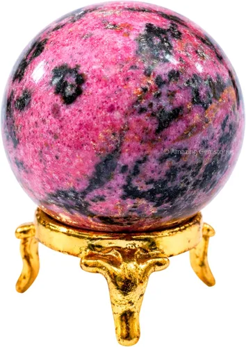 Vista 86 de Amazing Gemstone Bola de cristal de Amazonita con soporte, bolas de meditación de esfera de cristal de 2 pulgadas para brujería y bolas decorativas