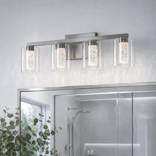 Vista 11 de Lámparas de tocador de baño sobre espejo, revestimiento de acabado dorado cepillado, luces de tocador, apliques de pared para baño Bathroom Light