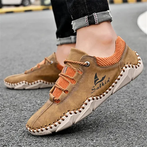 Vista 6 de Zapatos casuales para hombre, zapatos de cuero Oxford, zapatos de trabajo para hombre