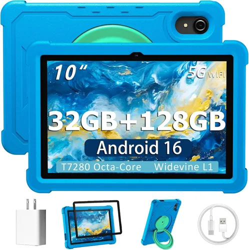 Vista 9 de Tablet de 10 Pulgadas Android 14 Tablet, 16GB RAM 128GB ROM, Expansión de 1TB, Octa-core, Batería de Gran Capacidad, Cámara Dual de 5MP + 8MP, WiFi