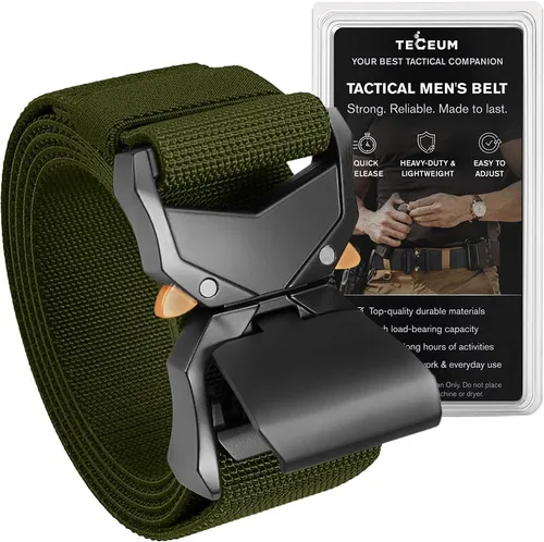 Vista 9 de TECEUM Tactical Belt – Heavy-Duty & Quick Release – Military, Work, Rigger, Duty & Utility Belt for Men