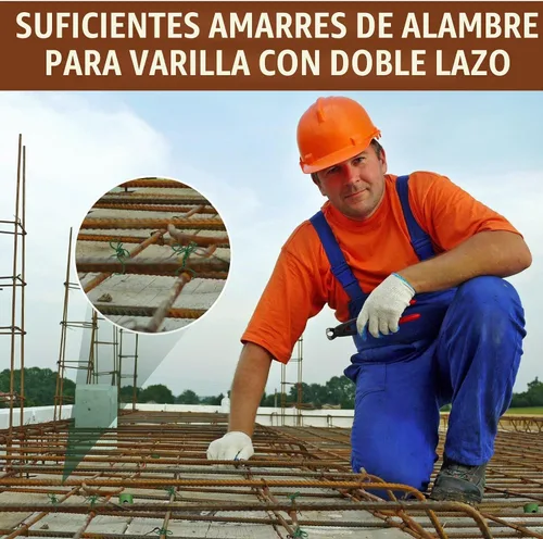 Vista 7 de 1001 lazos de barra de refuerzo de doble bucle, alambre de barra de refuerzo de calibre 16 de 6 pulgadas con herramienta automática de atado