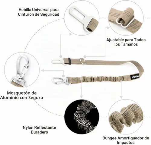 Vista 9 de Cinturón de seguridad para perro para automóvil, arnés ajustable para perros pequeños, medianos y grandes, restricción de seguridad de viaje