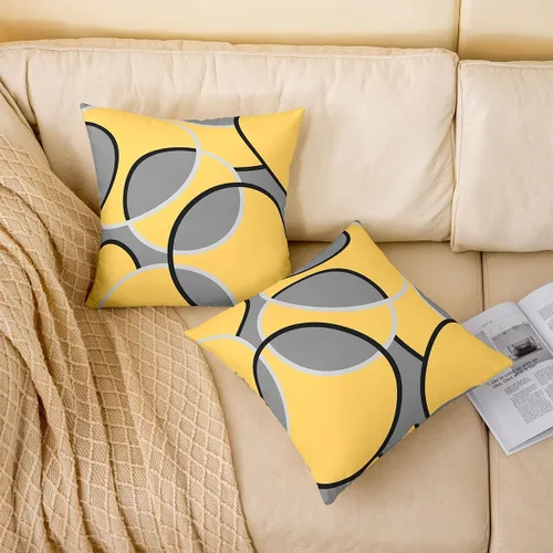 Vista 66 de Juego de 2 fundas de almohada abstractas de 16 x 16 pulgadas para niños, niñas, adolescentes, decoración de dormitorio, moderna a rayas, decoración