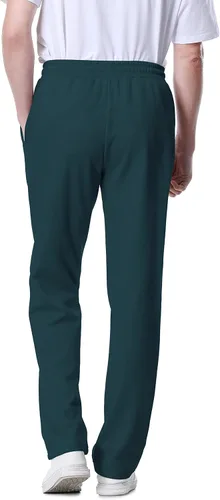 Vista 2 de Men's Fleece Sweatpants Open Bottom Sweat Pants Drawstring with Pockets for Workout Track Lounge