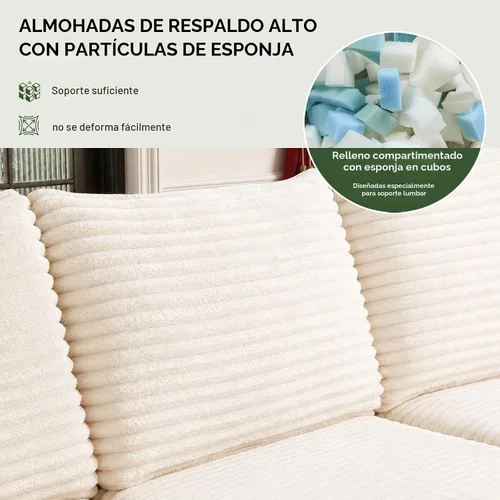 Vista 7 de Sofá seccional deshuesado de 130 pulgadas, moderno sofá modular con soporte, sala de estar, apartamentos, dormitorio, no requiere montaje, sofá