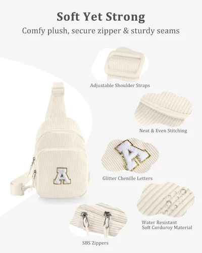 Vista 6 de Riñonera cruzada para niñas, Beige, Small