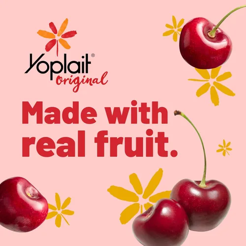 Vista 3 de Yoplait Original Yogur Bajo en Grasa Sabor Huerto de Cerezas, Hecho con Fruta Real, 6 oz