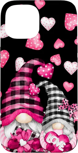 Vista 6 de Pink Buffalo Plaid Valentines Gnome Cute Love Heart Case for iPhone 17