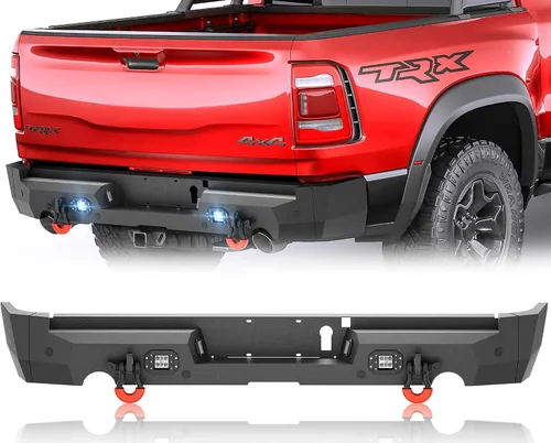 Vista 10 de YZONA Parachoques delantero y trasero compatible con Land Rover Discovery 2 1999-2004 Parachoques Rock Crawler con placa de cabrestante, receptor