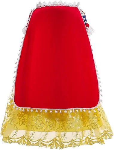 Vista 10 de HIHCBF Disfraz de princesa blanca como la nieve para niñas, cumpleaños, Navidad, Halloween, carnaval (con accesorios)