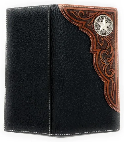 Vista 4 de Western Tooled - Cartera de piel auténtica para hombre