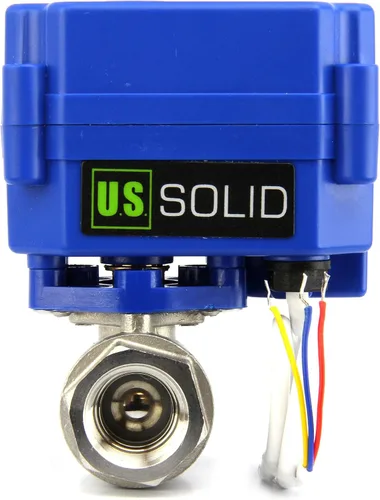 Vista 14 de Válvula de bola motorizada de 1/2 pulgada U.S. Solid Brass 9-24V AC/DC de 3 cables con cierre automático de puerto completo con anulación manual