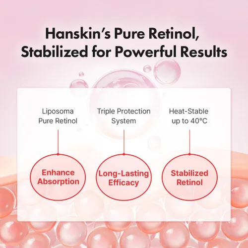 Vista 6 de Hanskin Suero facial de retinol puro 0.1% para cara, reduce las líneas finas y arrugas, signos de envejecimiento para el día y la noche, suavizante