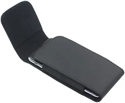 Vista 6 de Funda con clip para cinturón de cuero compatible con Motorola Moto Z4, funda para funda vertical de transporte, color negro