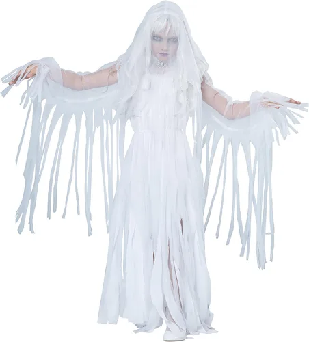 Vista 2 de Disfraz de niña fantasma para niños, Multicolor