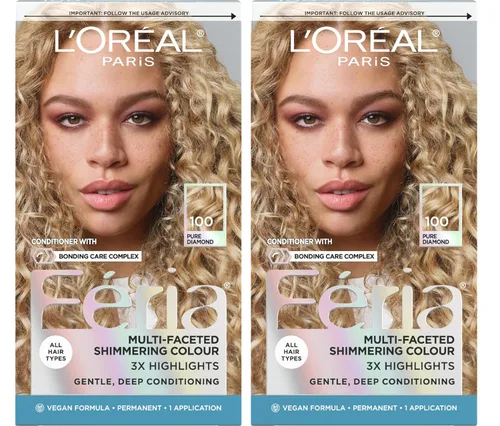 Vista 44 de L'Oreal Paris Feria - Tinte permanente brillante multifacético para el cabello, tinte de alta intensidad para reflejos 3X, 10 negro azabache