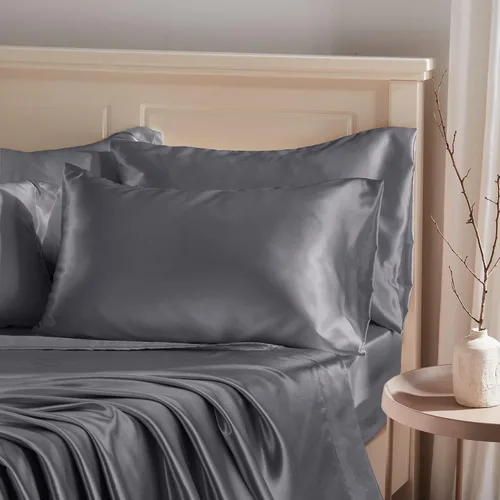 Vista 16 de Manyshofu - Funda de almohada de satén beige para protección del cabello - 2 piezas, fundas de almohada estándar, lujosas y sedosas, fundas