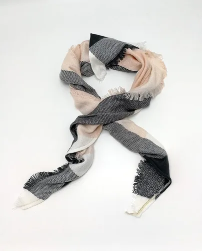 Vista 2 de Wander Agio - Bufanda envolvente con diseño a cuadros o triangular para mujer, cálida y larga, de punto, sensación de cachemira, chal