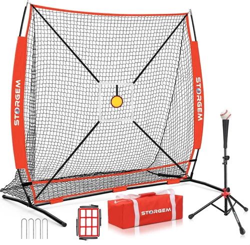 Vista 10 de Storgem 6'X6' Baseball Softball Practice Net, Portable Baseball Net for Batting, Hitting, Pitching and Fielding, Carry Bag, Strike Zone and Batting