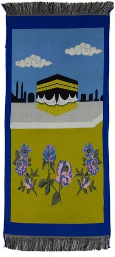 Vista 4 de Modefa Alfombra de oración islámica turca, alfombra delgada de oración para niños y niñas, tapete de oración musulmana tamaño pequeño para niños
