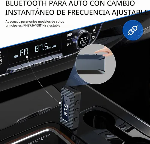 Vista 7 de Receptor Bluetooth USB para automóvil, adaptador de audio inalámbrico Bluetooth 5.3, fuente de alimentación USB, adaptador de conector auxiliar