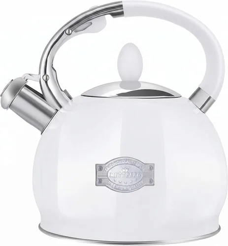 Vista 8 de RETTBERG Teteras de té, teteras silbantes de inducción de 2.64 cuartos de galón, teteras de acero inoxidable de grado alimenticio con mango de tacto