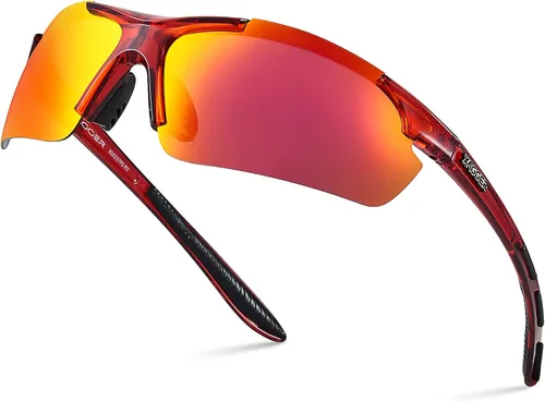 Vista 28 de Lentes de sol polarizados deportivos para hombres y mujeres, con diseño envolvente, UV400, para correr, béisbol, sóftbol, ciclismo, conducción