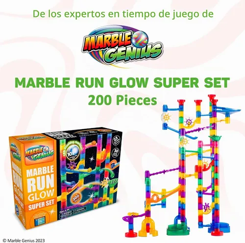 Vista 2 de Marble Genius Space Theme Marble Run, 200 Pieces, STEM Toy