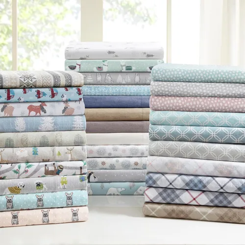 Vista 218 de Sleep Philosophy - True North - Juego de sábanas de franela, 100% de algodón, cómodo, bonito y muy suave, con bolsillo elástico que se adapta a