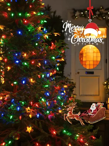 Vista 7 de Paquete de 2 luces de Navidad C9 extensibles para exteriores, 66 pies, 100 LED, multicolor
