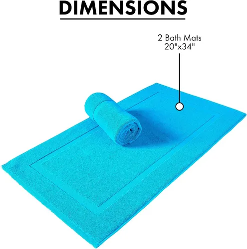 Vista 5 de Juego de alfombra de baño 100 % de algodón turco para hotel y spa de lujo y opciones de tapete de baño de espuma viscoelástica