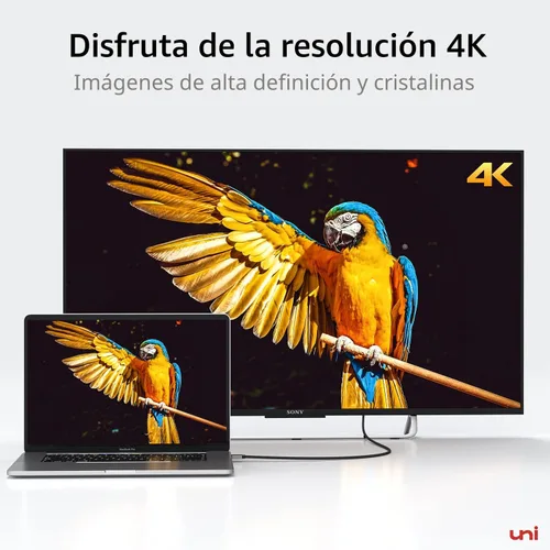 Vista 3 de uni Cable USB C a HDMI de 3 pies 4K a 30 Hz, cable USB tipo C de una vía