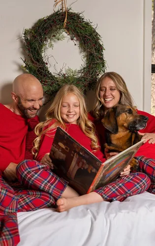 Vista 4 de PajamaGram Pijamas de Navidad para la Familia, Hombre LG Rojo