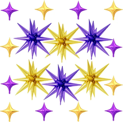 Vista 38 de 18 globos de estrella rosa, globo rosa bebé con 6 globos de estrella en explosión de 22 pulgadas, 12 globos de aluminio de cuatro estrellas