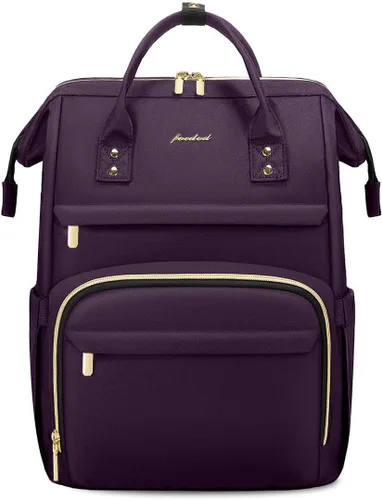 Vista 9 de FOCDOD - Mochila para laptop de mujer, para trabajo - Compatible con laptops de 15.6 pulgadas con compartimento para computadora, impermeable