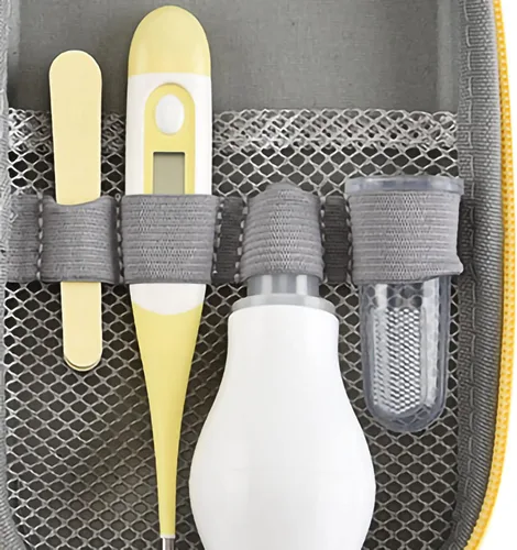 Vista 4 de Plplaaoo Kit de cuidado de la salud y aseo del bebé, 8 en 1, juego de cuidado de la salud del bebé recién nacido con cortaúñas, cepillo de pelo
