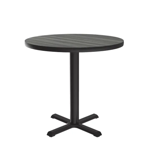 Vista 15 de Correll Mesa de bar redonda de 30 pulgadas, mesa de cóctel de comedor de 29 pulgadas de alto, parte superior laminada de nogal duradero, base