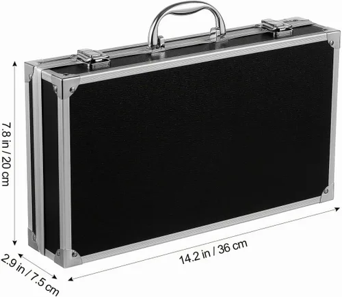 Vista 3 de DOITOOL Caja de herramientas de aleación de aluminio, estuche de herramientas portátil de gran capacidad con asa y cierre de seguridad para Negro