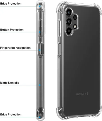 Vista 3 de USTIYA Funda para Samsung Galaxy A13 4G Clear TPU Cuatro Esquinas Cubierta Protectora Transparente Suave Funda