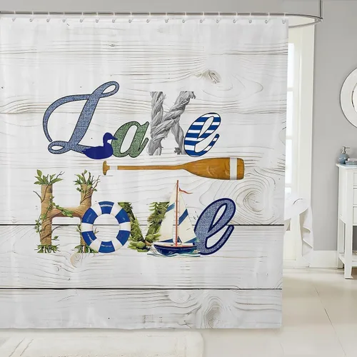 Vista 19 de Castle Fairy Lake Life - Cortina de ducha con silueta de árboles, juego de cortina de ducha para niños y adultos, cortina de baño de campamento